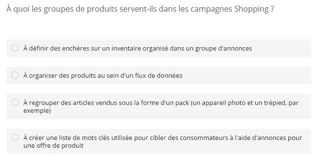 Question Google Shopping
