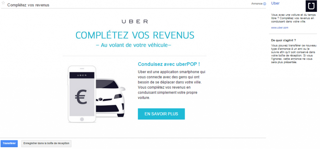 Le message GSP d'Uber