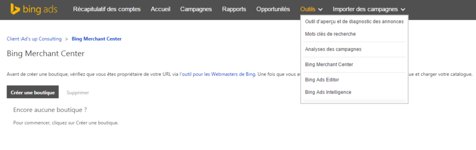 Bing Merchant Center