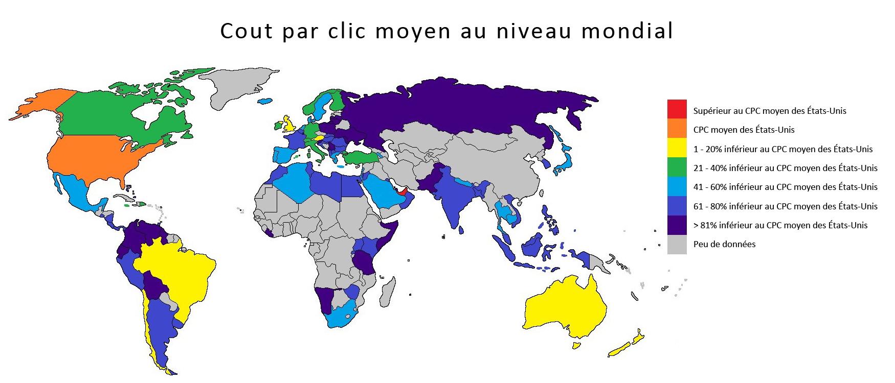 CPC moyen par pays