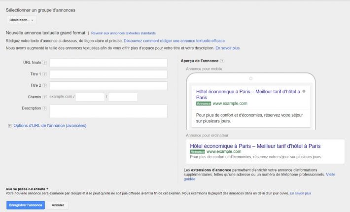 Capture ETA ADWORDS