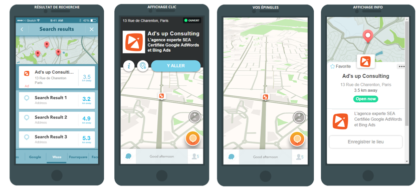 Waze exemples d'annonces