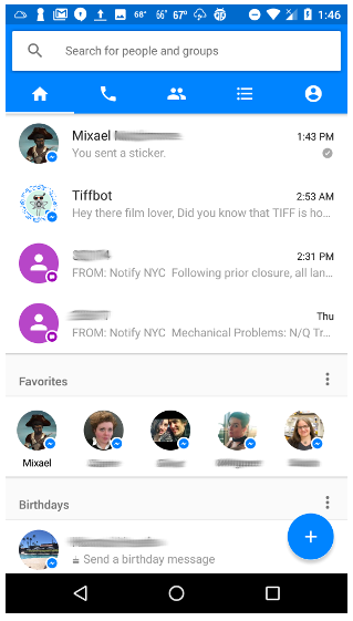 Facebook Messenger aujourd'hui