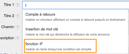Bouton Fonction IF