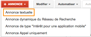 Bouton annonce textuelle