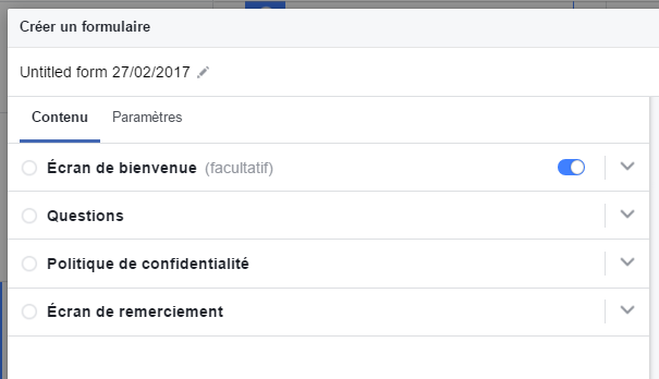 instagram leads ads création de la campagne de formulaire