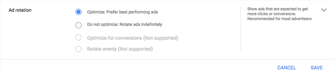 Rotation annonces adwords Nouveau