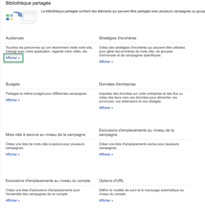 Audience liste de remarketing AdWords