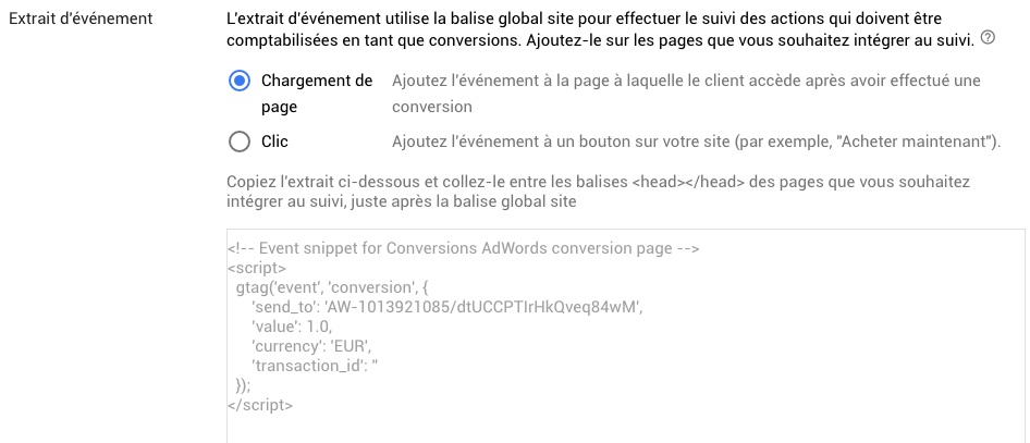 Gtag AdWords