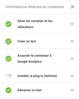 Création du conteneur dans optimize