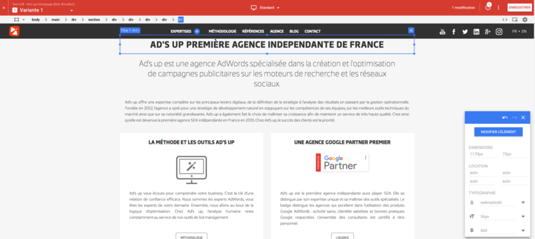 Homepage Talanoad's Optimize