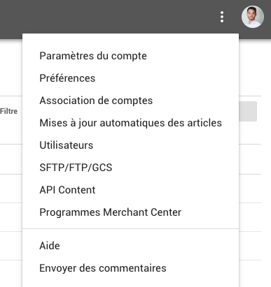 Programmes merchant center