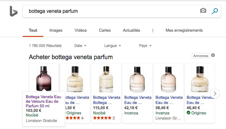 modes de livraison bing
