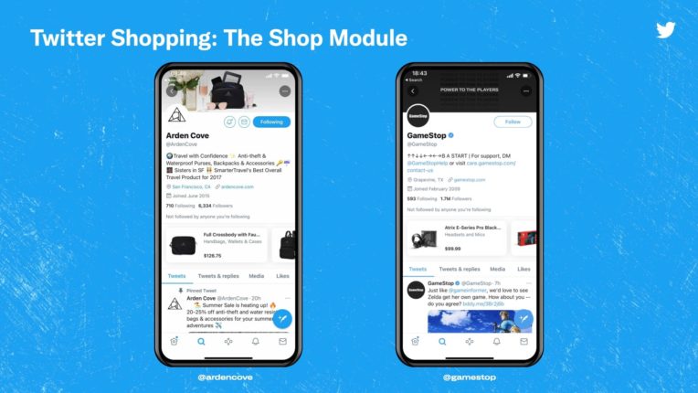 Twitter annonce le retour de la fonctionnalité shopping