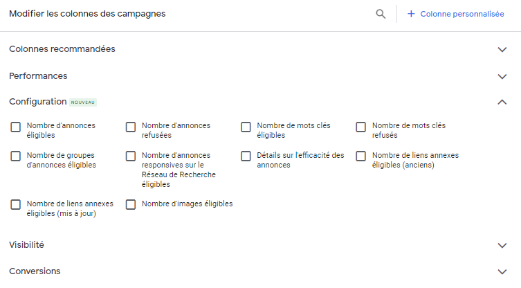 De nouvelles colonnes 