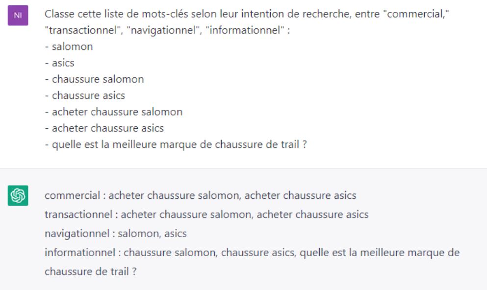 déterminer l'intention de recherche