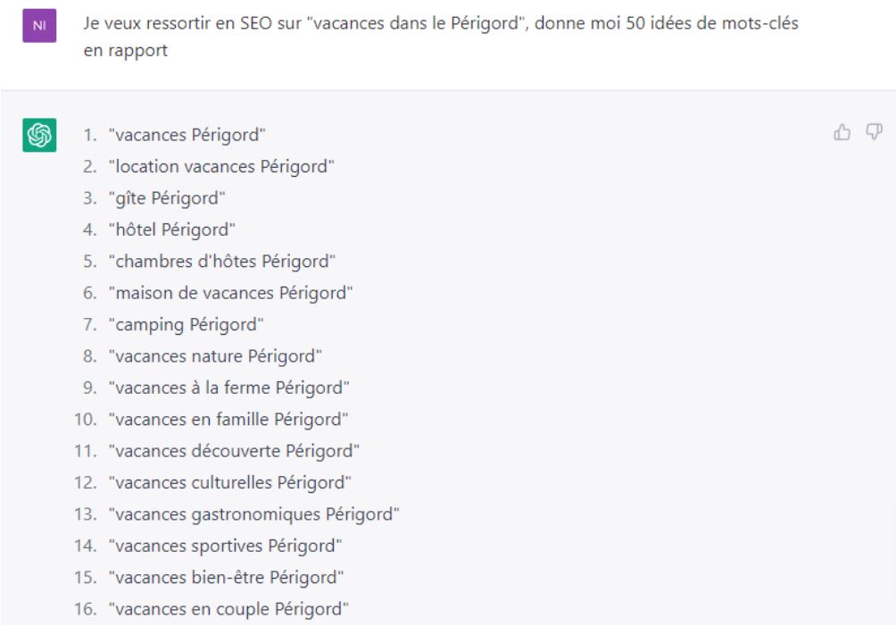 identifier et proposer des KW