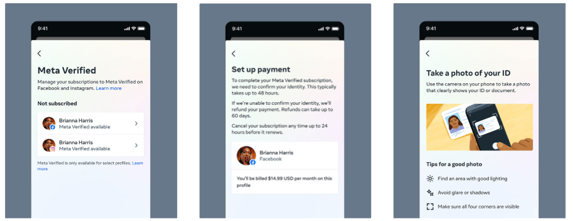 Pour obtenir la certification Meta Verified, il faudra payer un abonnement mensuel et vérifier ses informations personnelles. 