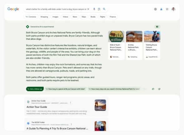 L’utilisation de l’IA générative sur Google&nbsp;