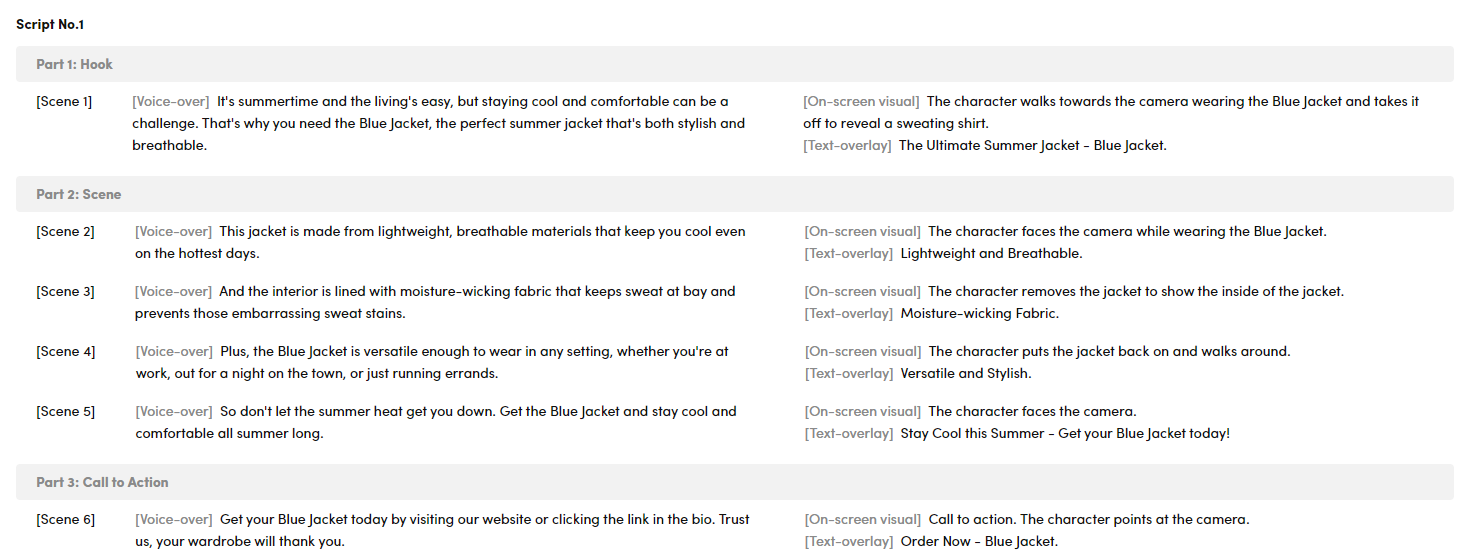 Blue Jacket Script TikTok