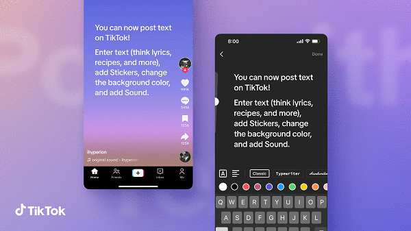 Les messages textuels accessibles à tous les utilisateurs de TikTok.