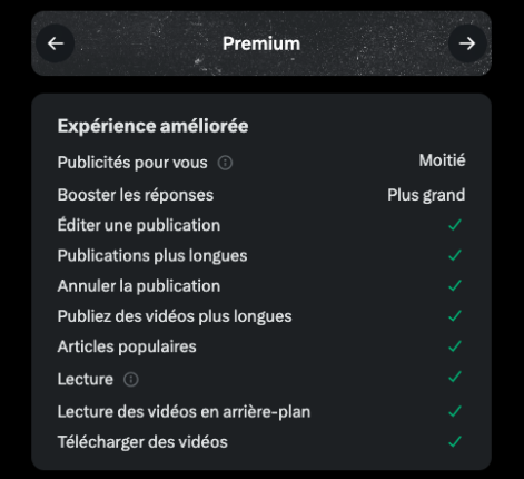 Avantages de Premium sur X.