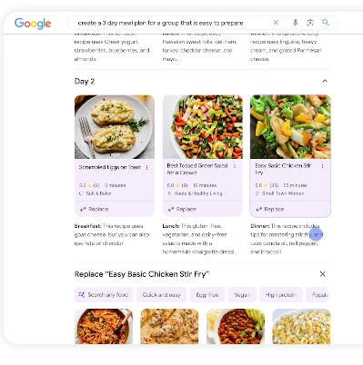 Google Search intègre un outil de planification grâce à l'IA générative dans la recherche.