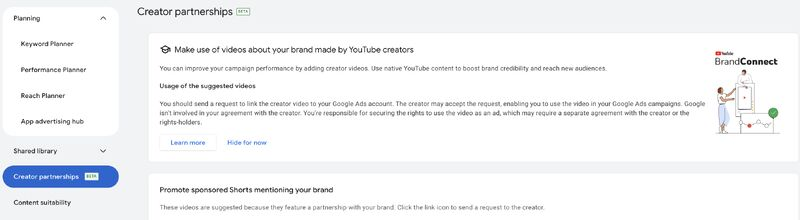 Google teste les partenariats créateurs sur YouTube Shorts Ads.