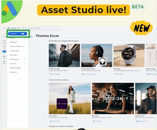 Google Ads Asset Studio: de l'achat média à pilotée par l'IA création vidéo