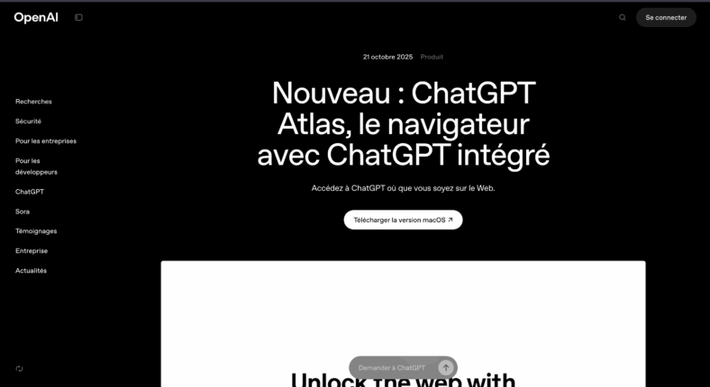ChatGPT Atlas: OpenAI's nouveau navigateur